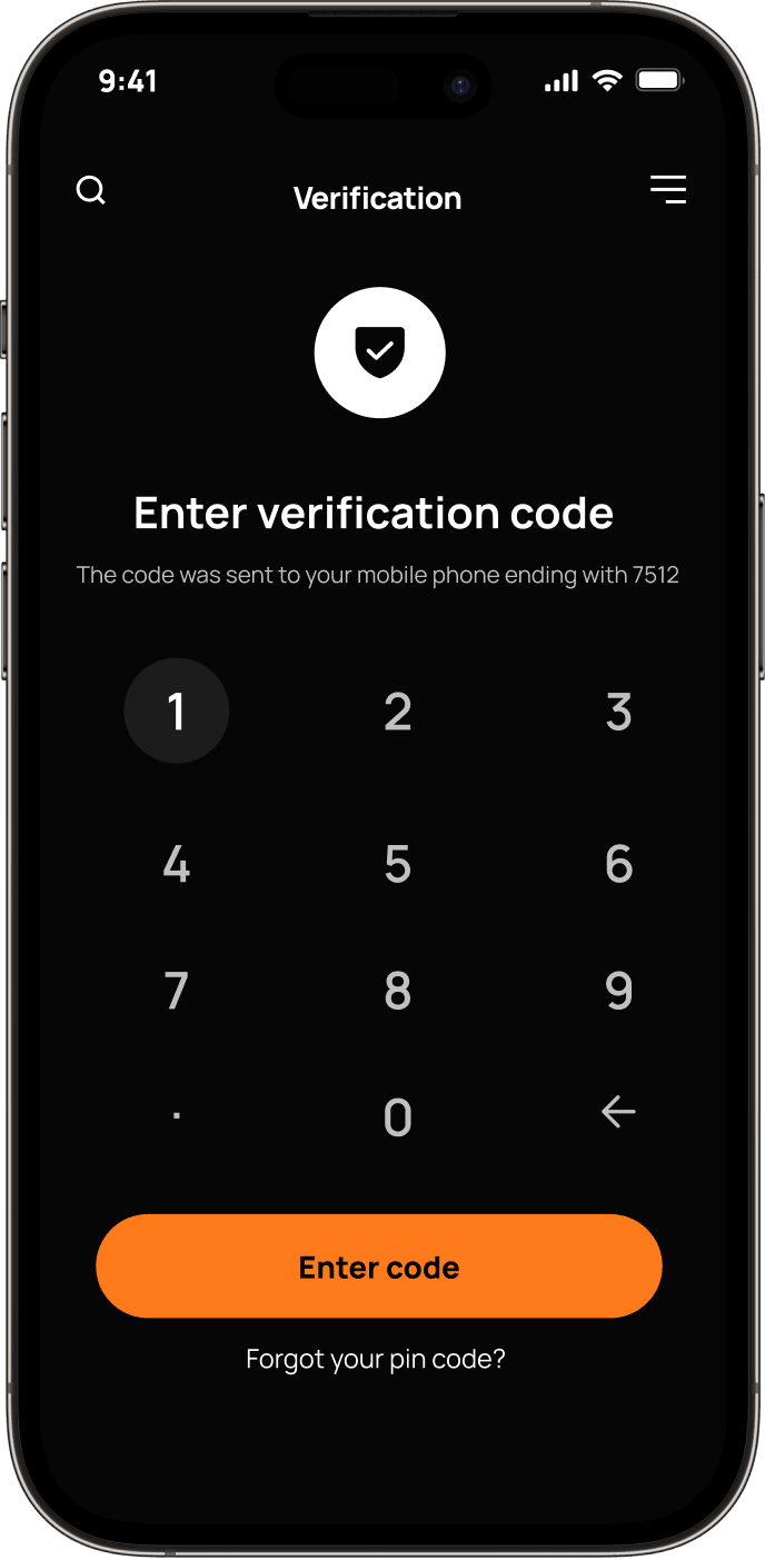 Illustration of a phone confirmation screen beside a padlock
